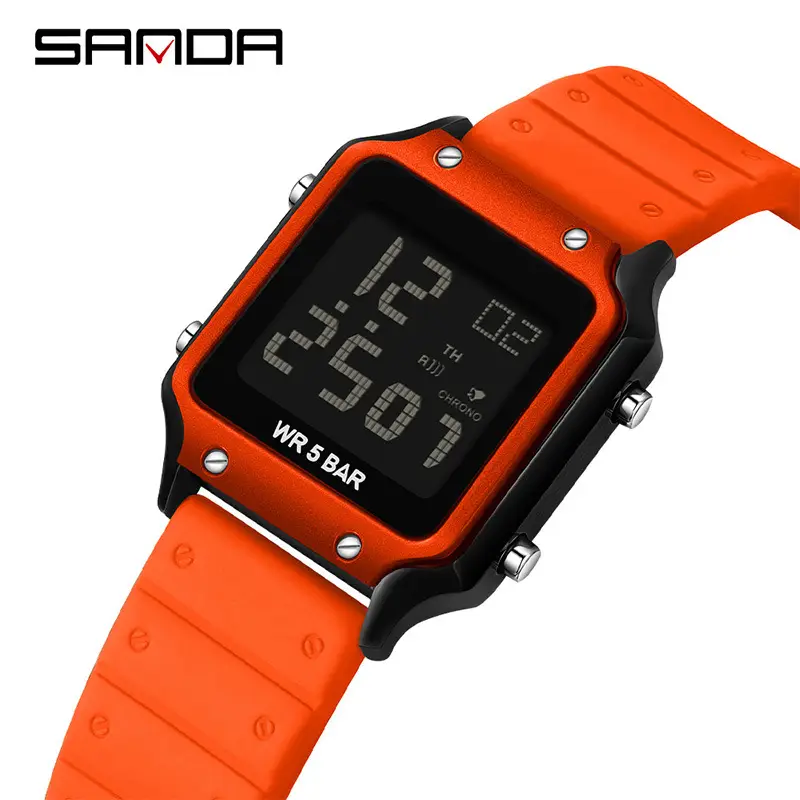 Sanda Multifunctional Square Watch for Students Waterproof Sports Fashion - Image 15