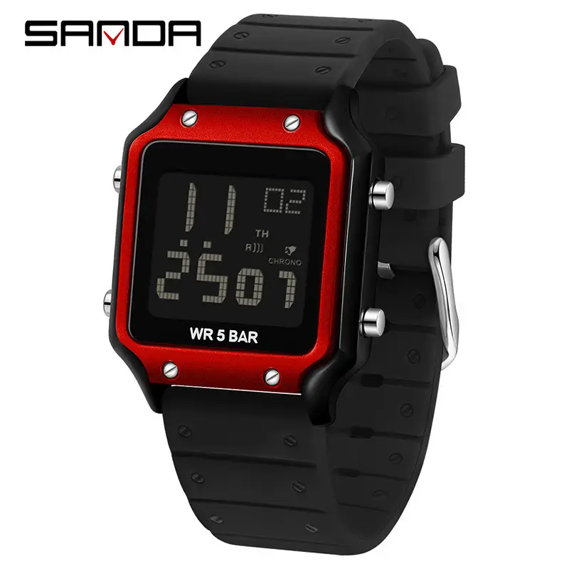 Sanda Multifunctional Square Watch for Students Waterproof Sports Fashion - Image 4