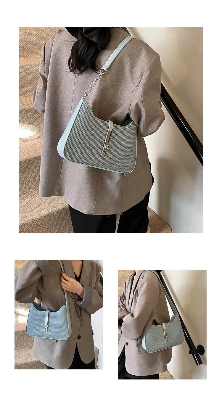 Black Textured Shoulder Bag with Chain Strap — feature 18