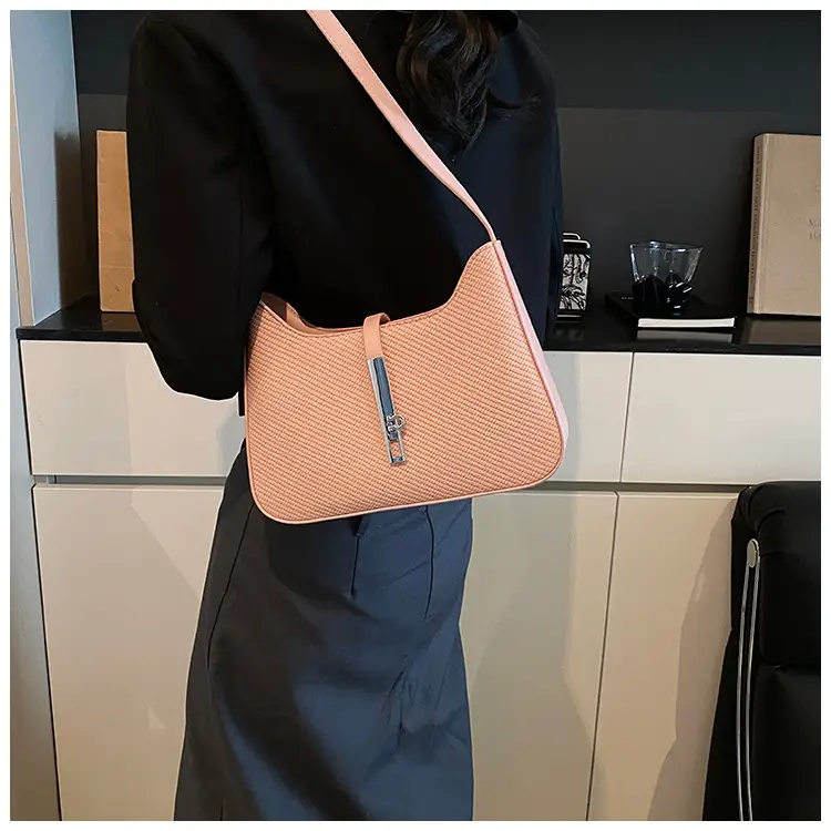 Black Textured Shoulder Bag with Chain Strap — feature 23