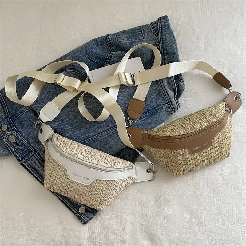 Women's Straw Crossbody & Waist Bag Set 2025 Fashion - Image 3