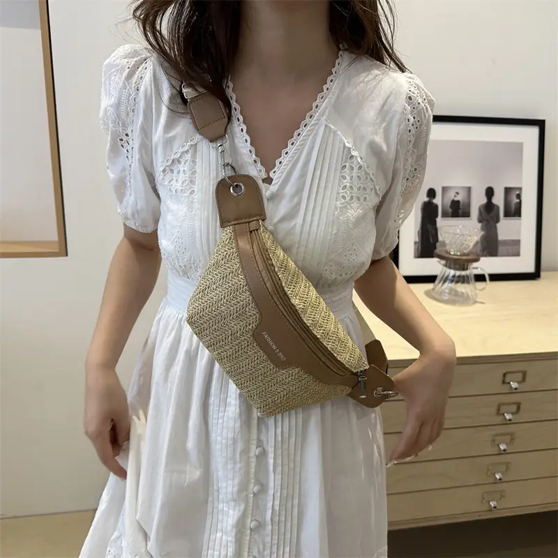 Women's Straw Crossbody & Waist Bag Set 2025 Fashion - Image 6