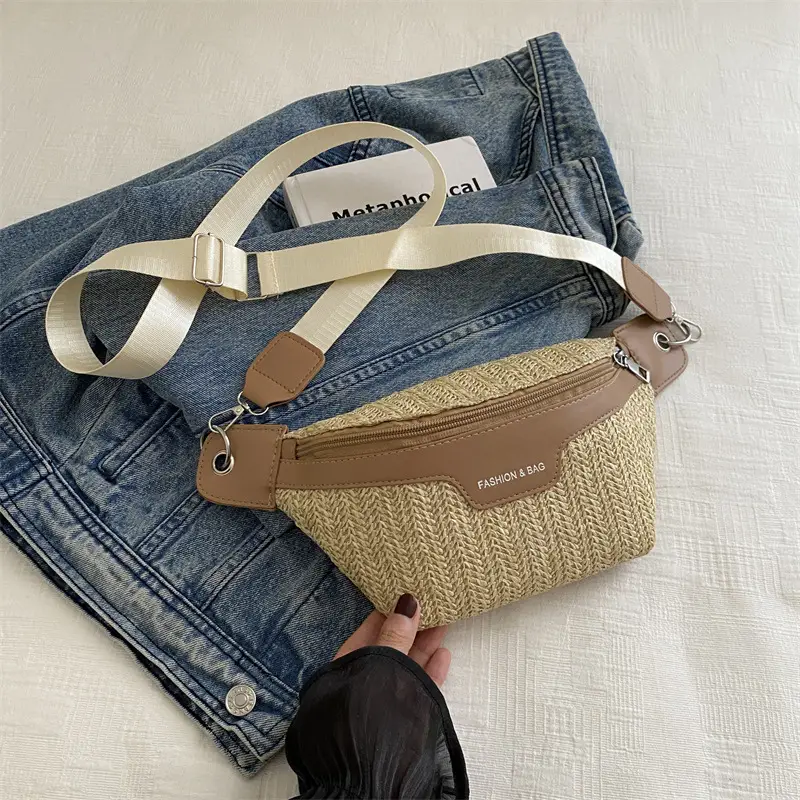 Women's Straw Crossbody & Waist Bag Set 2025 Fashion - Image 2
