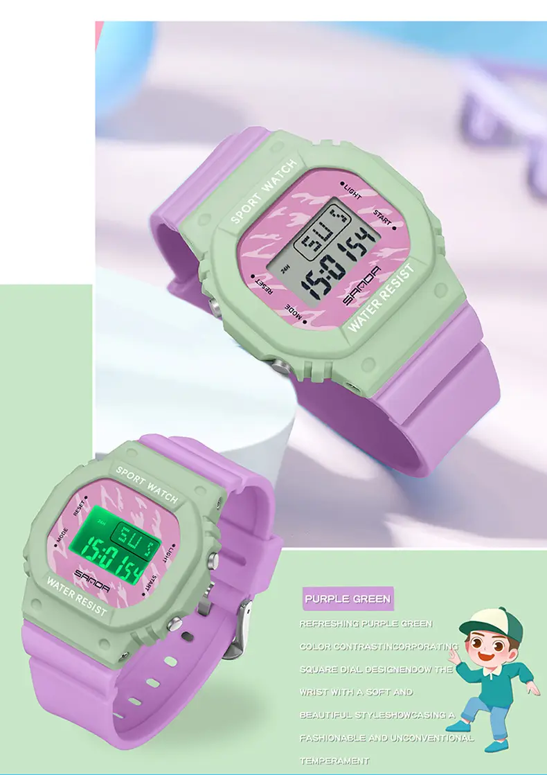 Sanda Digital Watch Waterproof Luminous Student Watch — feature 32