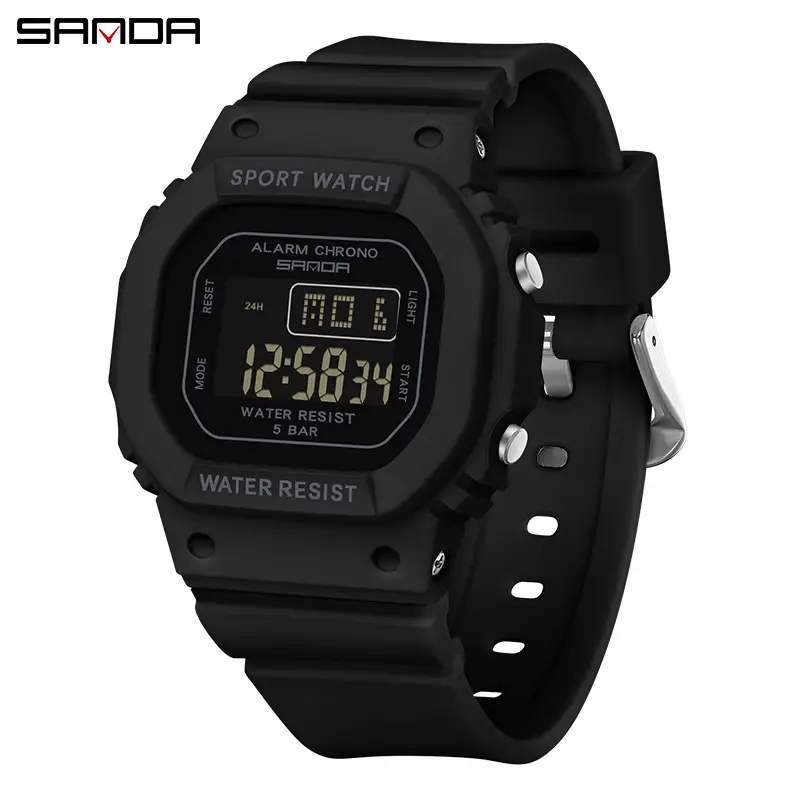 Sanda Digital Watch Waterproof Luminous Student Watch - Image 3