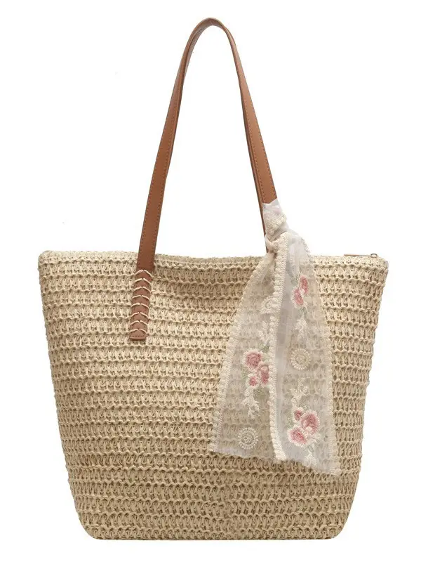Women Straw Bag Large Capacity Shoulder Tote 2025 - Image 7