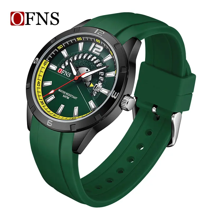 Men's Quartz Watch with Calendar & Silicone Strap - Image 3