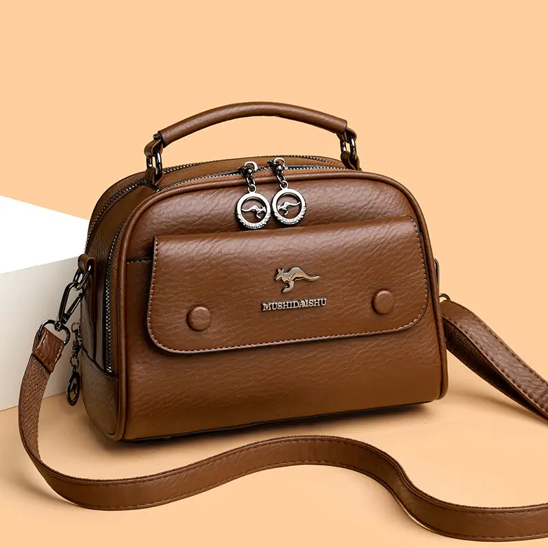 Black Lady's Shoulder Crossbody Bag with Logo - Image 4