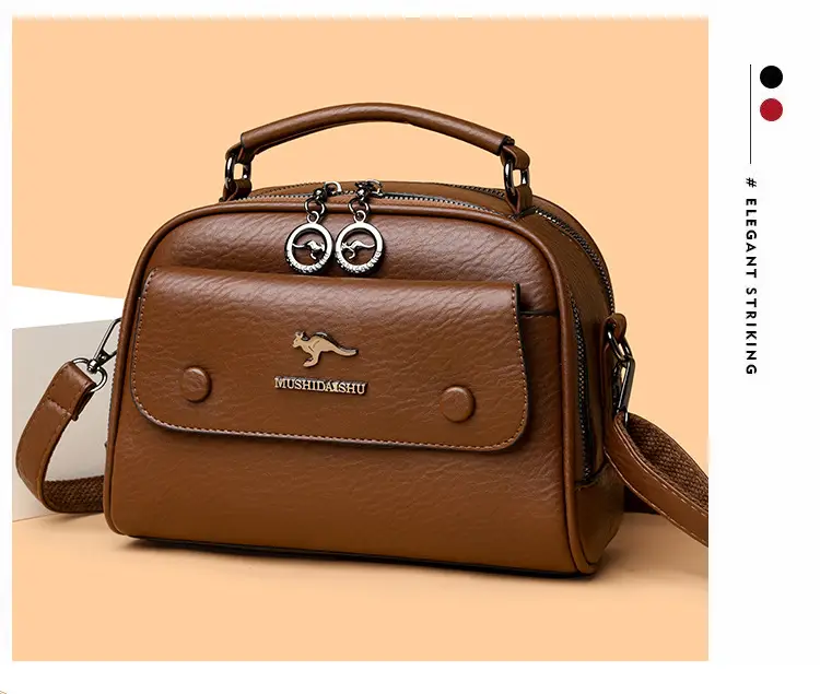 Black Lady's Shoulder Crossbody Bag with Logo — feature 12
