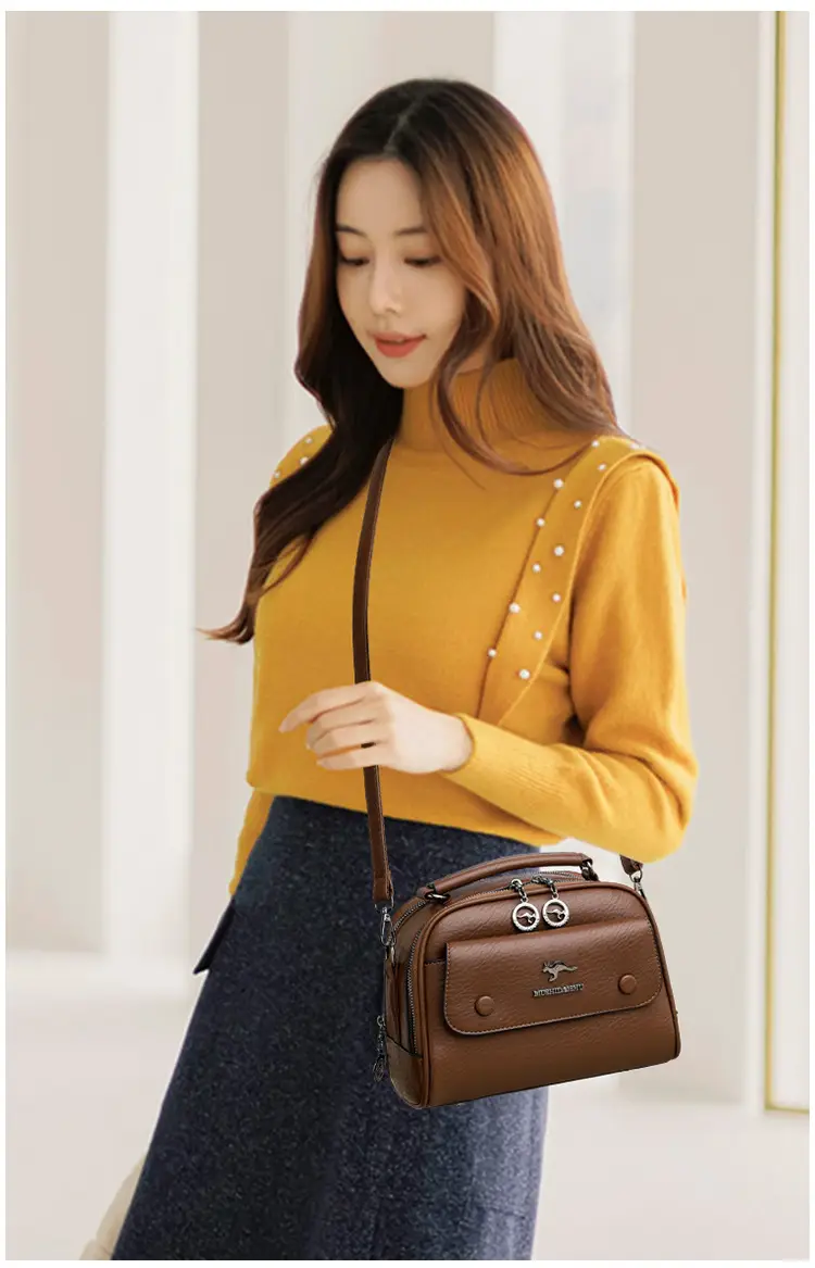 Black Lady's Shoulder Crossbody Bag with Logo — feature 14