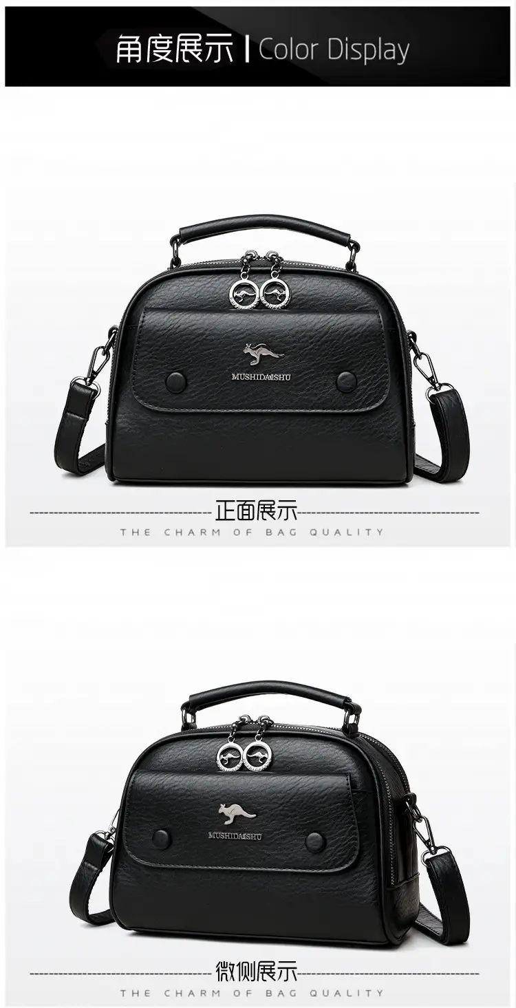 Black Lady's Shoulder Crossbody Bag with Logo — feature 21