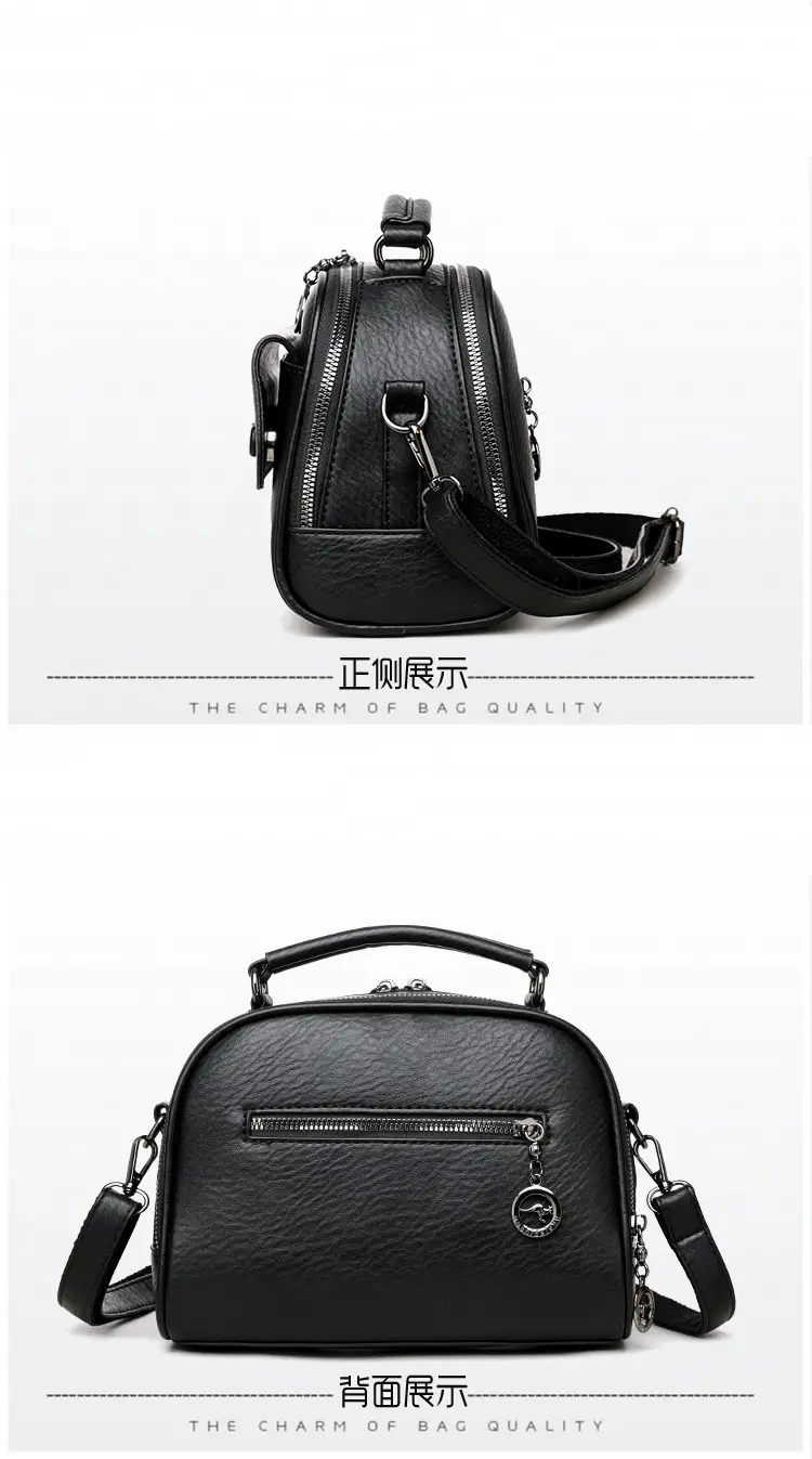 Black Lady's Shoulder Crossbody Bag with Logo — feature 22