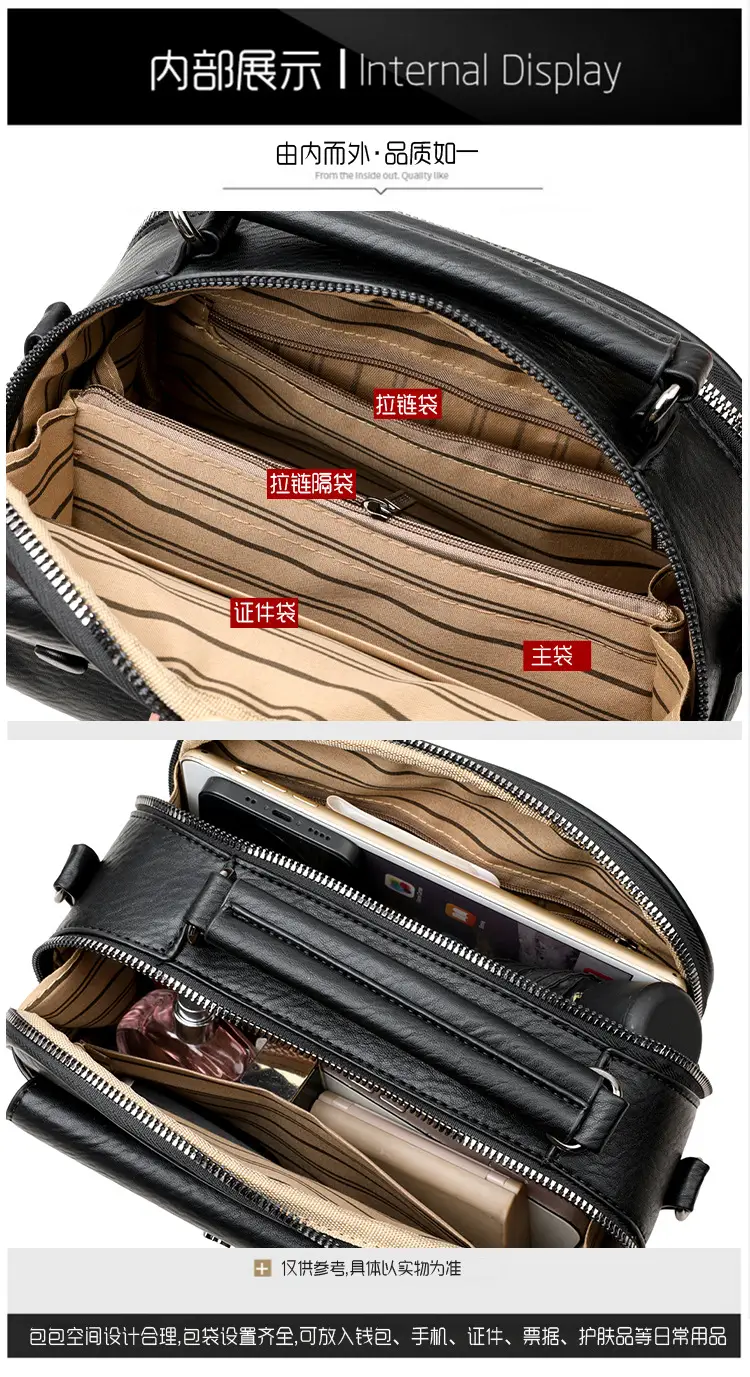 Black Lady's Shoulder Crossbody Bag with Logo — feature 29