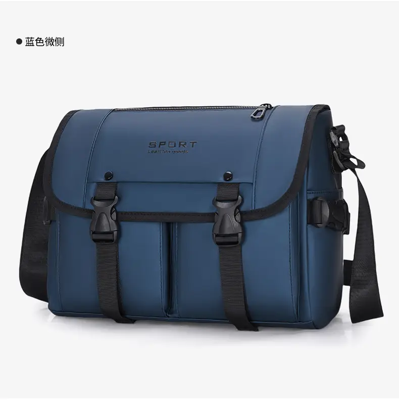 Men's Olive Green Shoulder Bag with 5 Pockets — feature 19