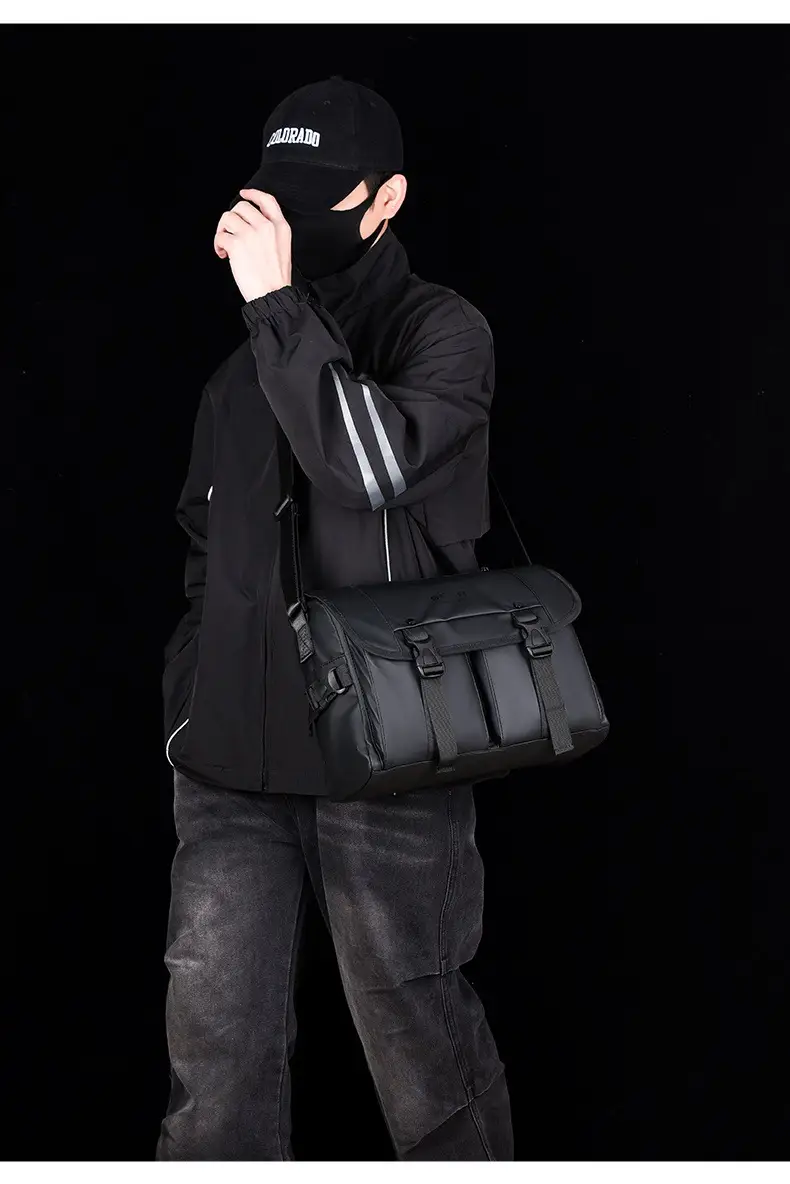 Men's Olive Green Shoulder Bag with 5 Pockets — feature 31