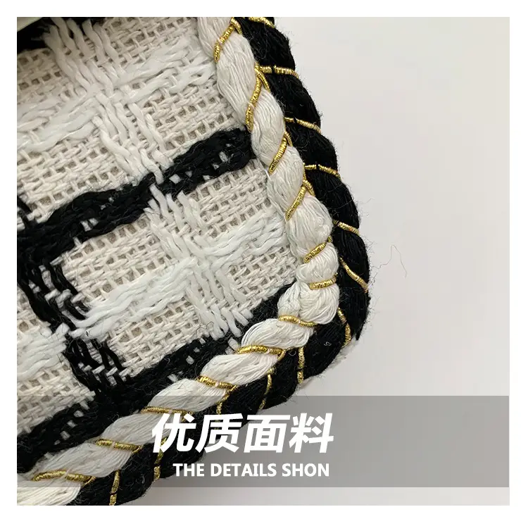 Western Style Women's Crossbody Bag Black White Check 2024 — feature 4