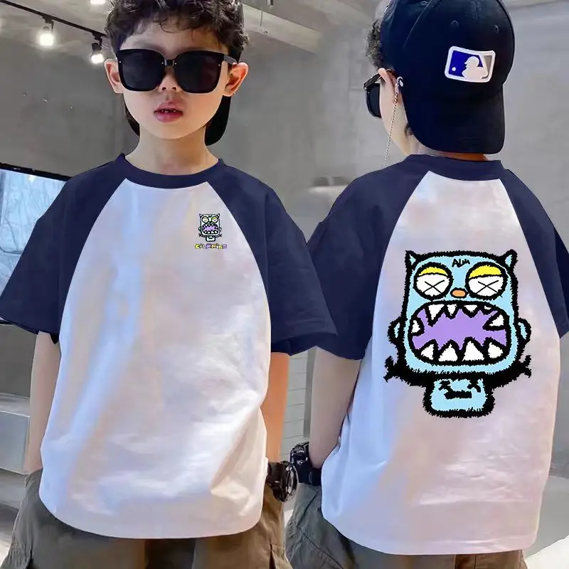 Boys Friends T-Shirt White Blue 2025 Summer - Image 2