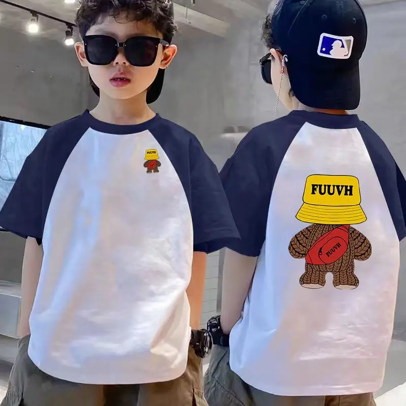 Boys Friends T-Shirt White Blue 2025 Summer - Image 3