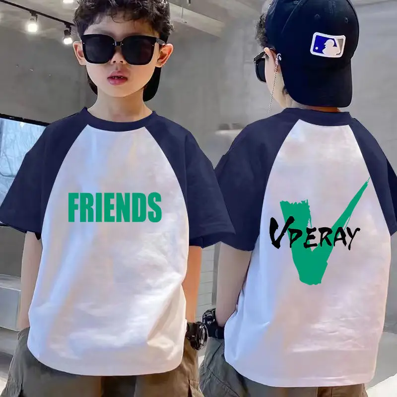 Boys Friends T-Shirt White Blue 2025 Summer - Image 8