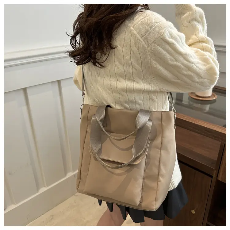 Women's White Canvas Shoulder Bag 2025 Spring — feature 15