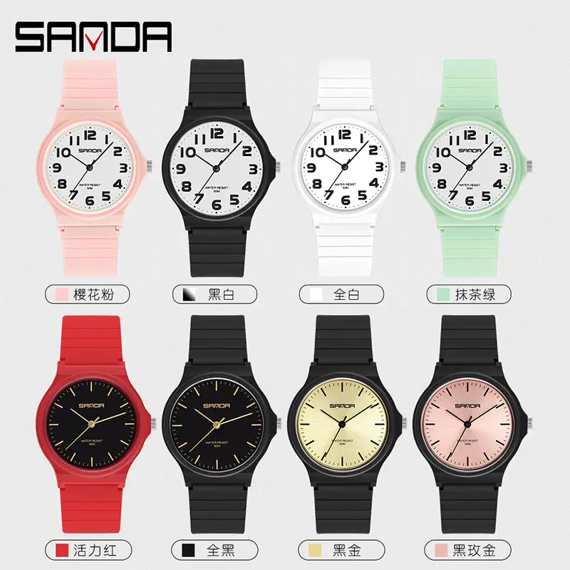 Sanda Black Waterproof Sports Watch for Men Women - Image 26