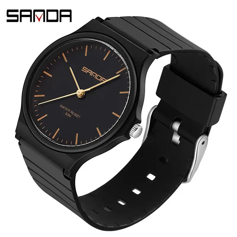 Sanda Black Waterproof Sports Watch for Men Women - Image 27