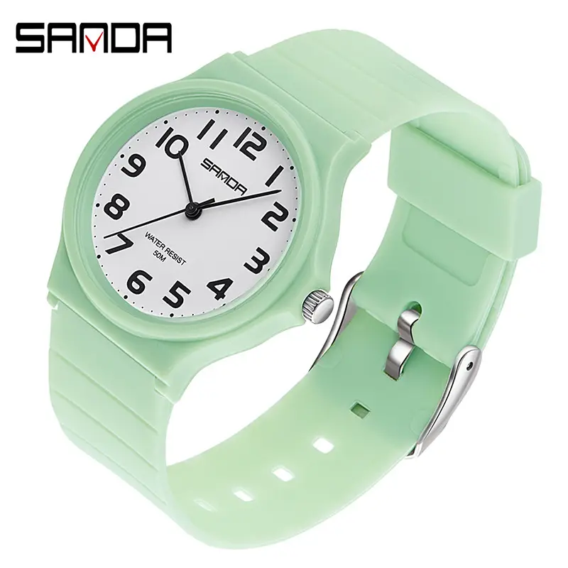 Sanda Black Waterproof Sports Watch for Men Women - Image 2