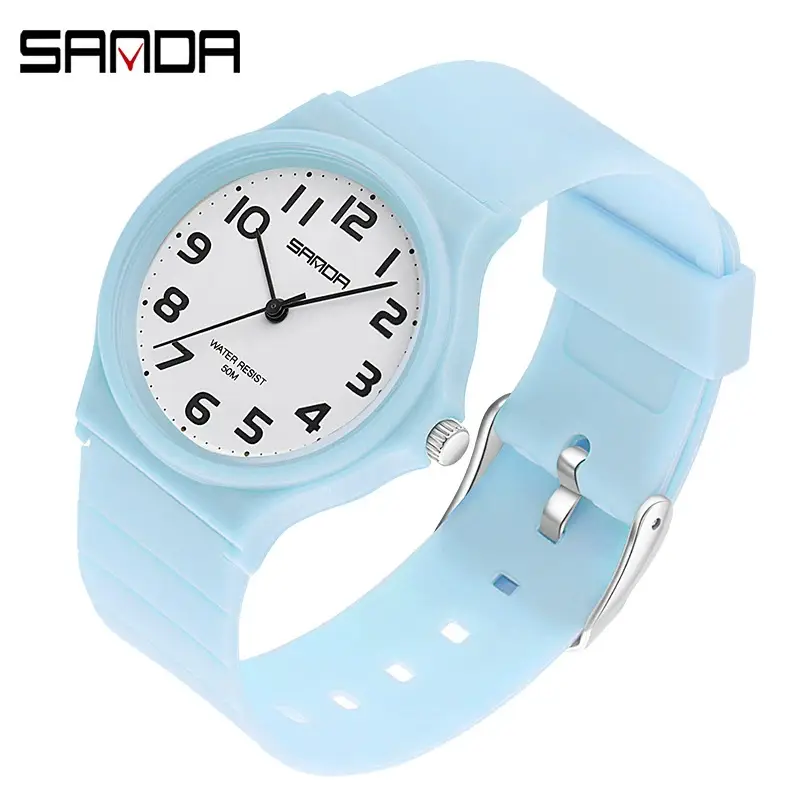 Sanda Black Waterproof Sports Watch for Men Women - Image 8