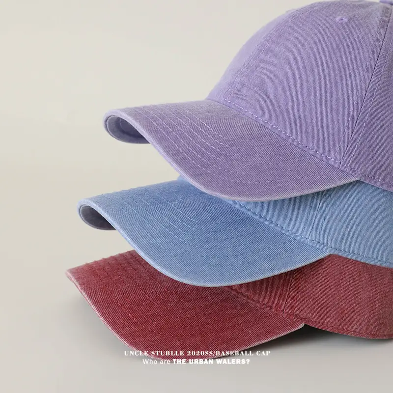 Women Pure Color Light Baseball Caps Washable Cotton — feature 8