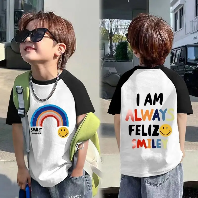 Boys T-Shirt "I AM ALWAYS FELIZ Smile" 2025 Summer - Image 17