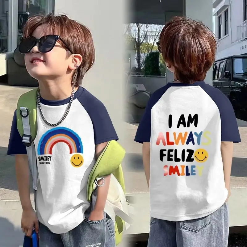 Boys T-Shirt "I AM ALWAYS FELIZ Smile" 2025 Summer - Image 19
