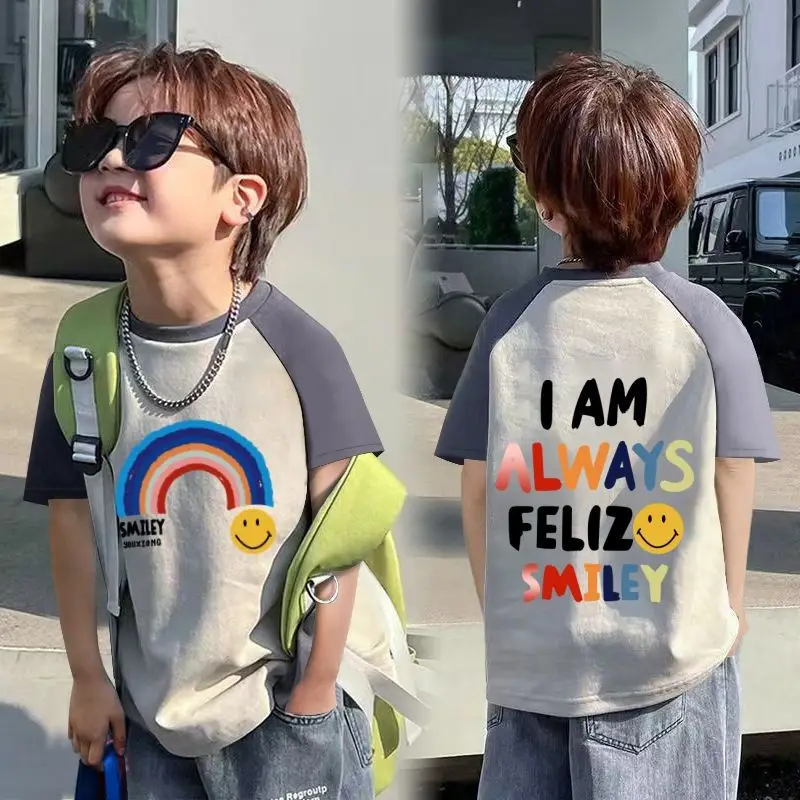 Boys T-Shirt "I AM ALWAYS FELIZ Smile" 2025 Summer - Image 20