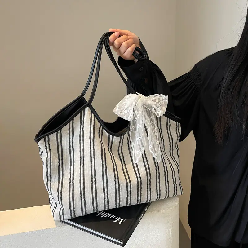 Striped Shoulder Bag for Women Spring 2025 - Image 3