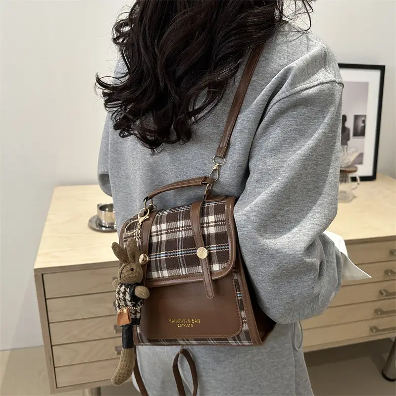 British Style Plaid Shoulder Bag for Women 2025 - Image 5
