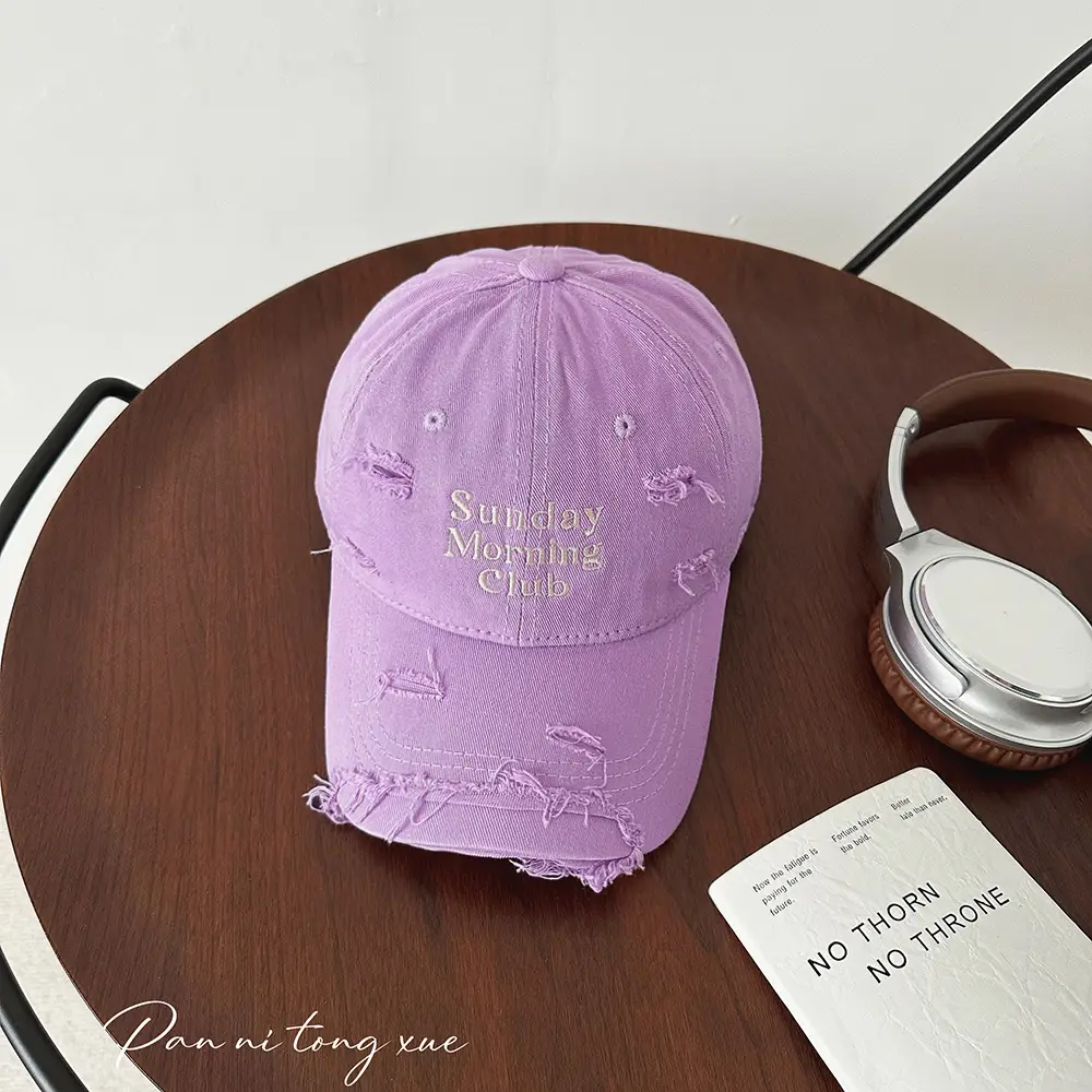 Sunday Morning Club Washed Cap Men Women Beige