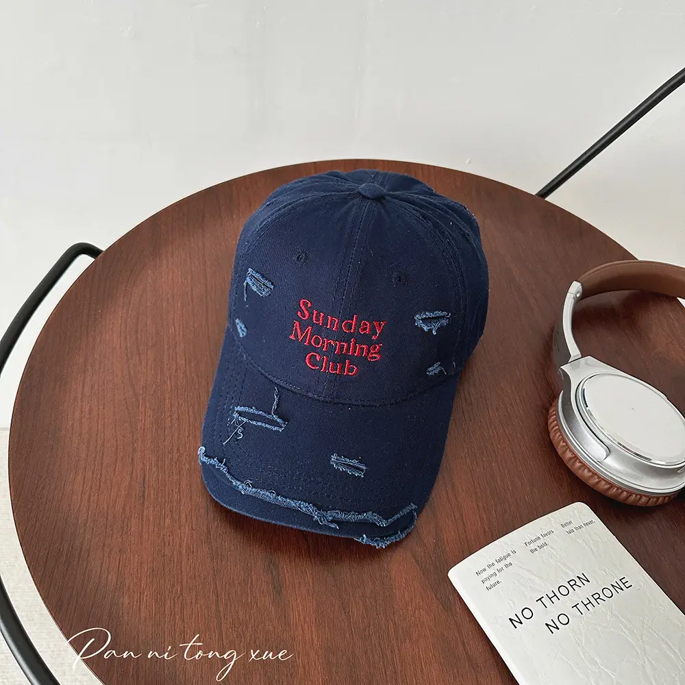 Sunday Morning Club Washed Cap Men Women Beige