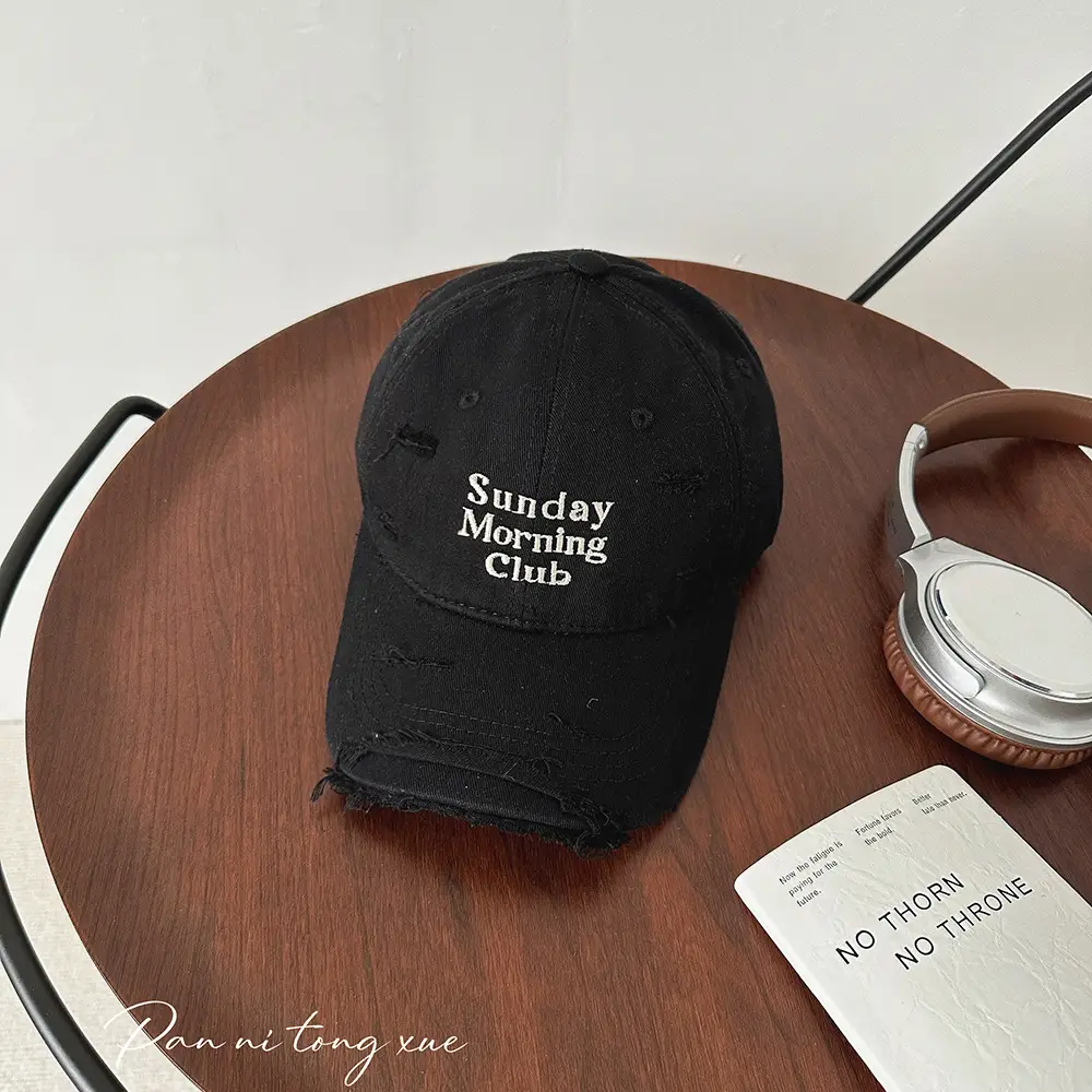 Sunday Morning Club Washed Cap Men Women Beige