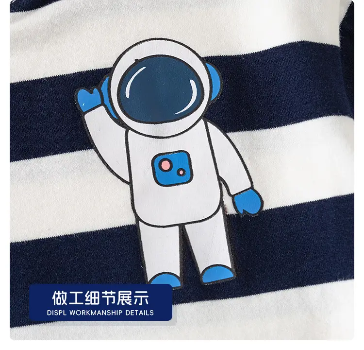 2025 Boys Striped Polo Shirt Navy White Kids Casual Short Sleeve — feature 12