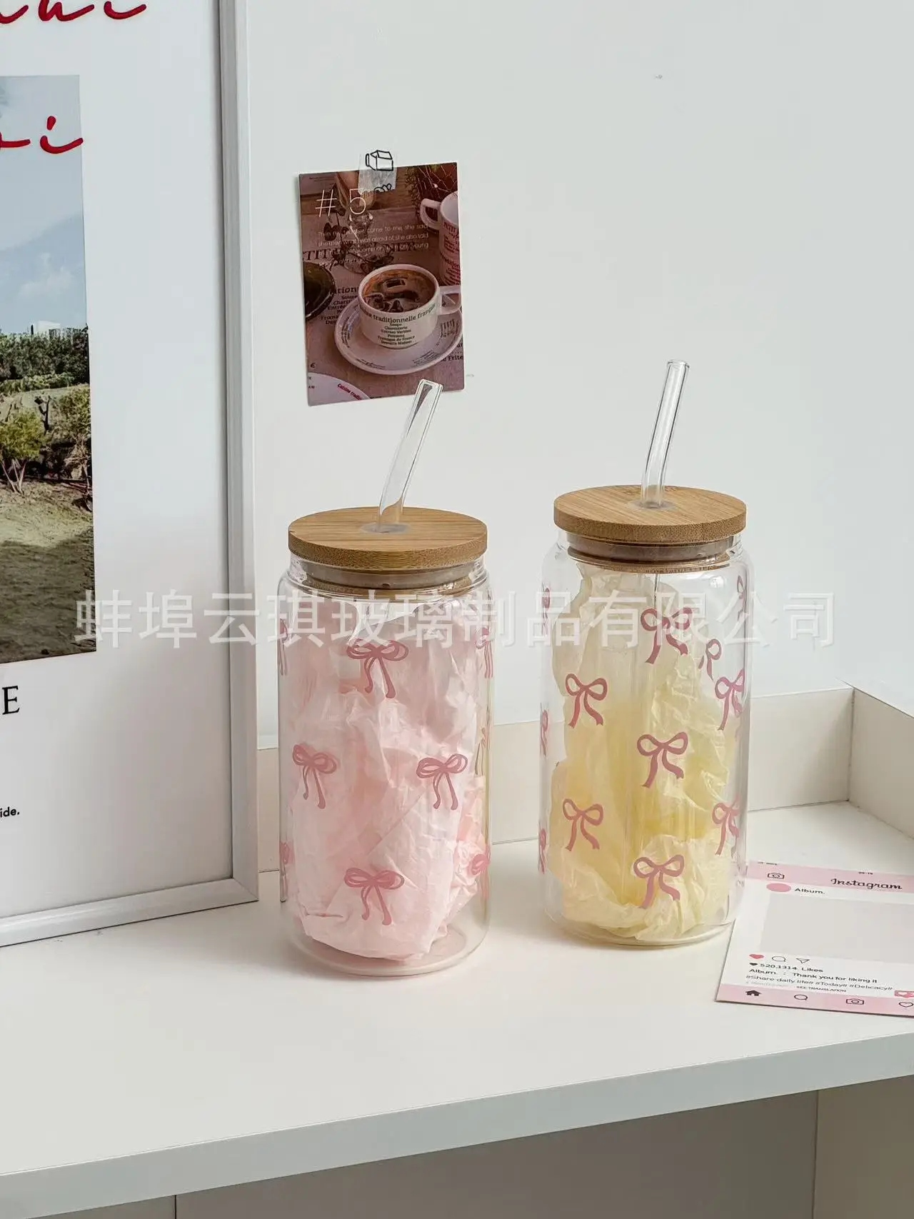 Cross-Border Cute Glass Cup with Lid & Decal — feature 15