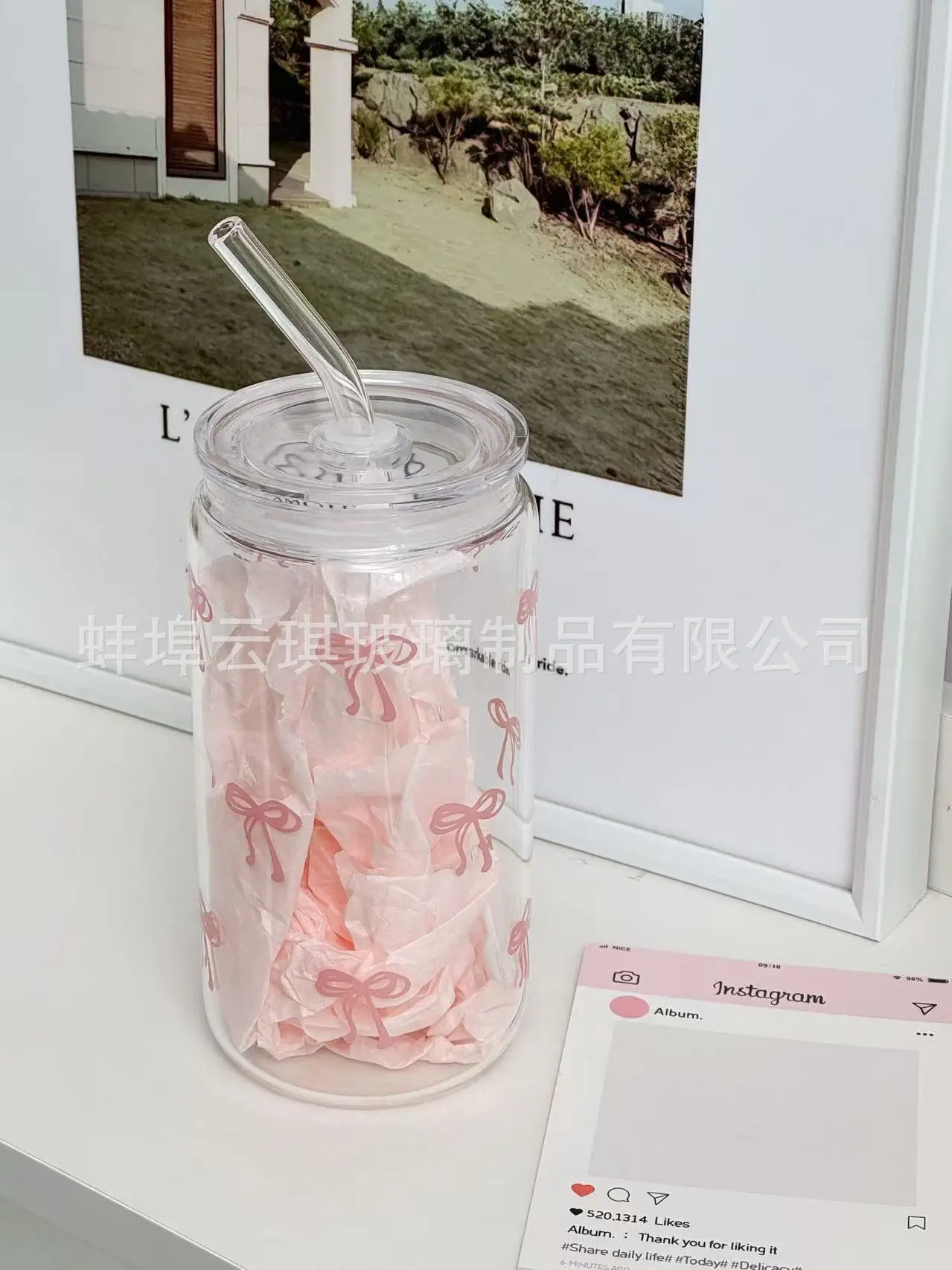 Cross-Border Cute Glass Cup with Lid & Decal — feature 18