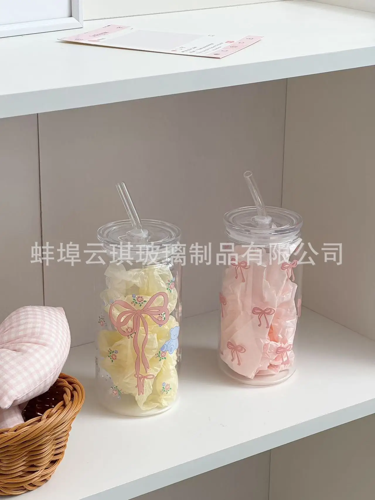 Cross-Border Cute Glass Cup with Lid & Decal — feature 20