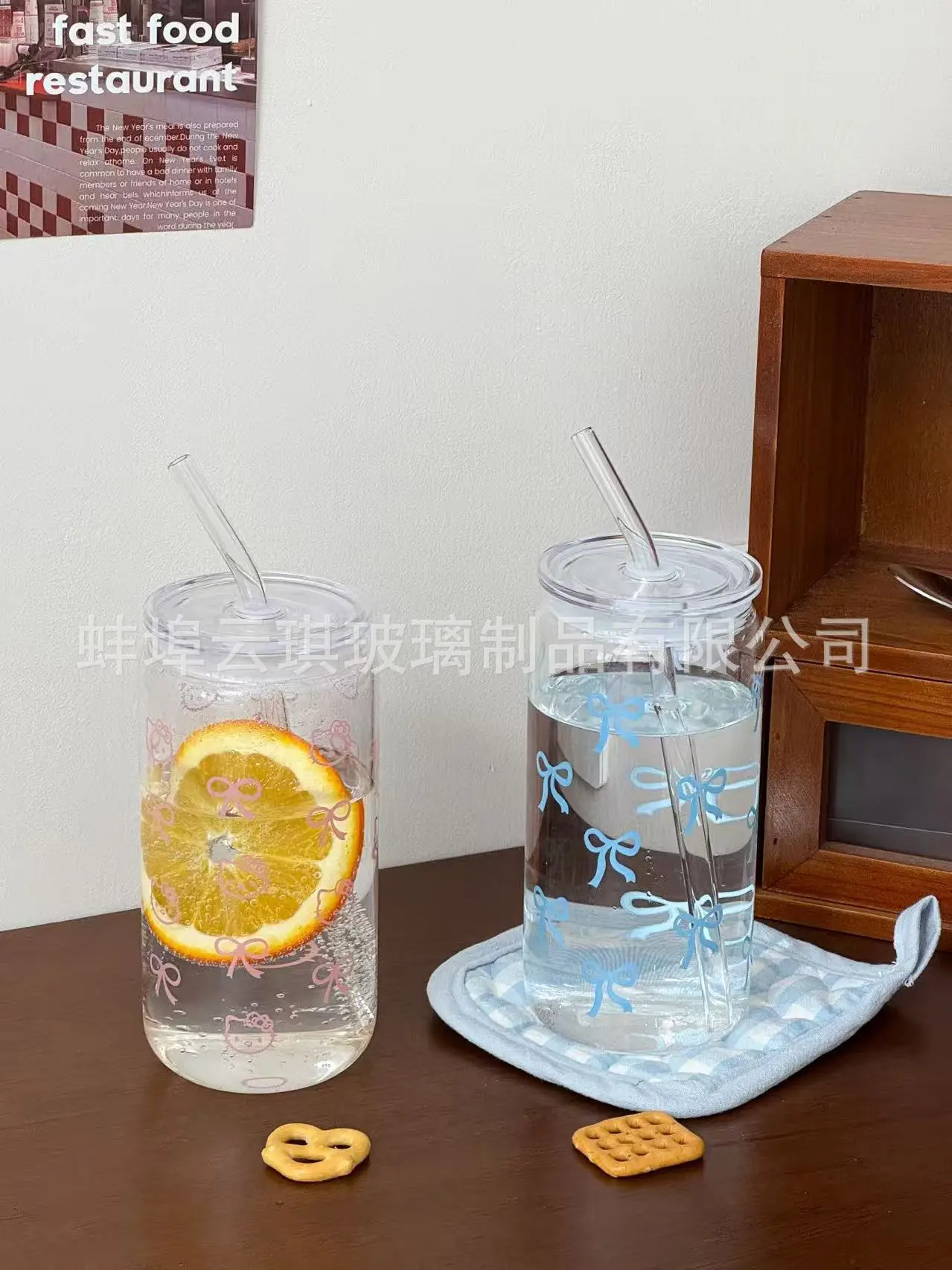 Cross-Border Cute Glass Cup with Lid & Decal — feature 24