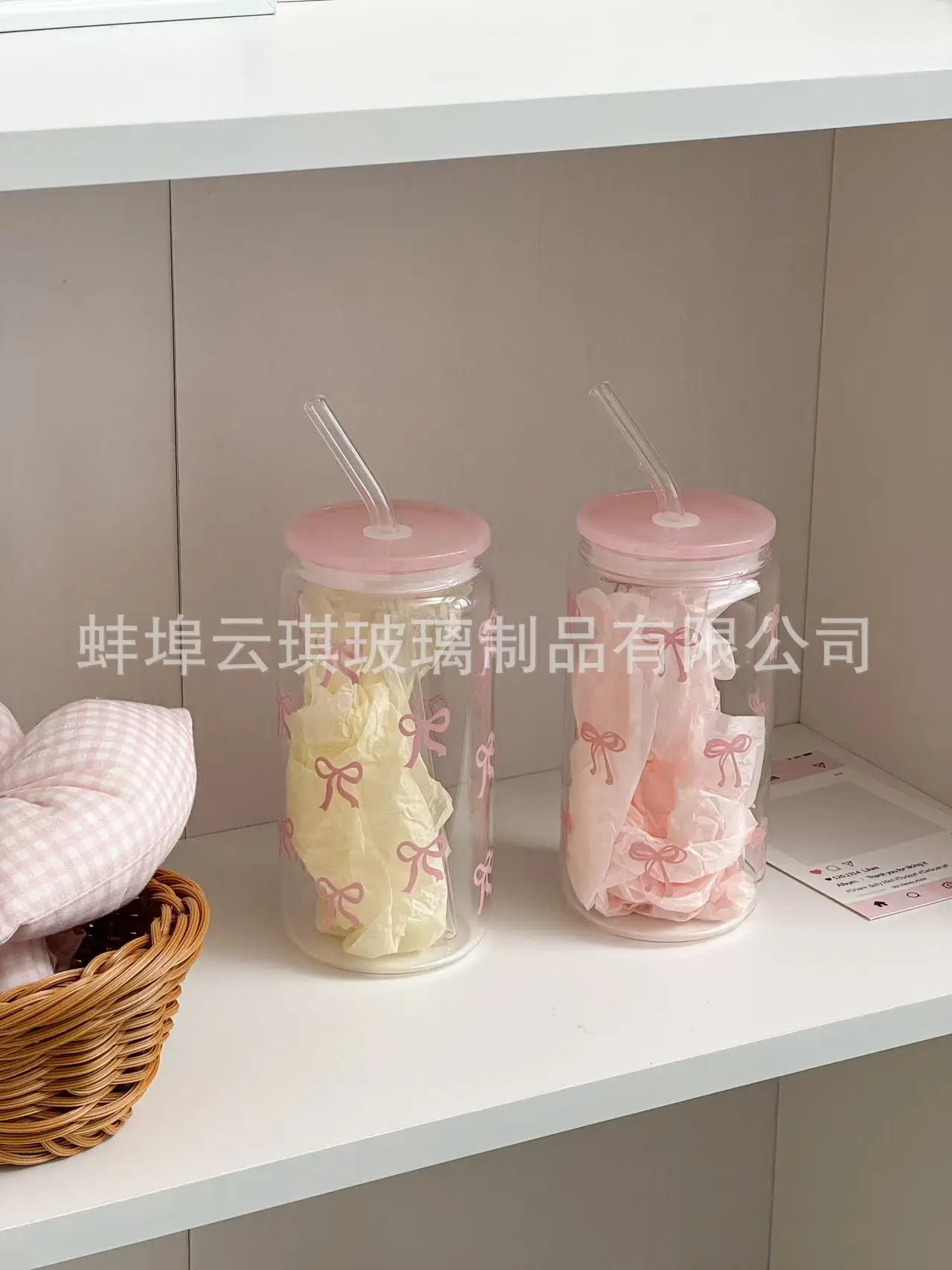 Cross-Border Cute Glass Cup with Lid & Decal — feature 4