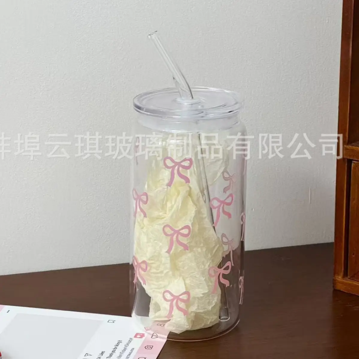 Cross-Border Cute Glass Cup with Lid & Decal - Image 12