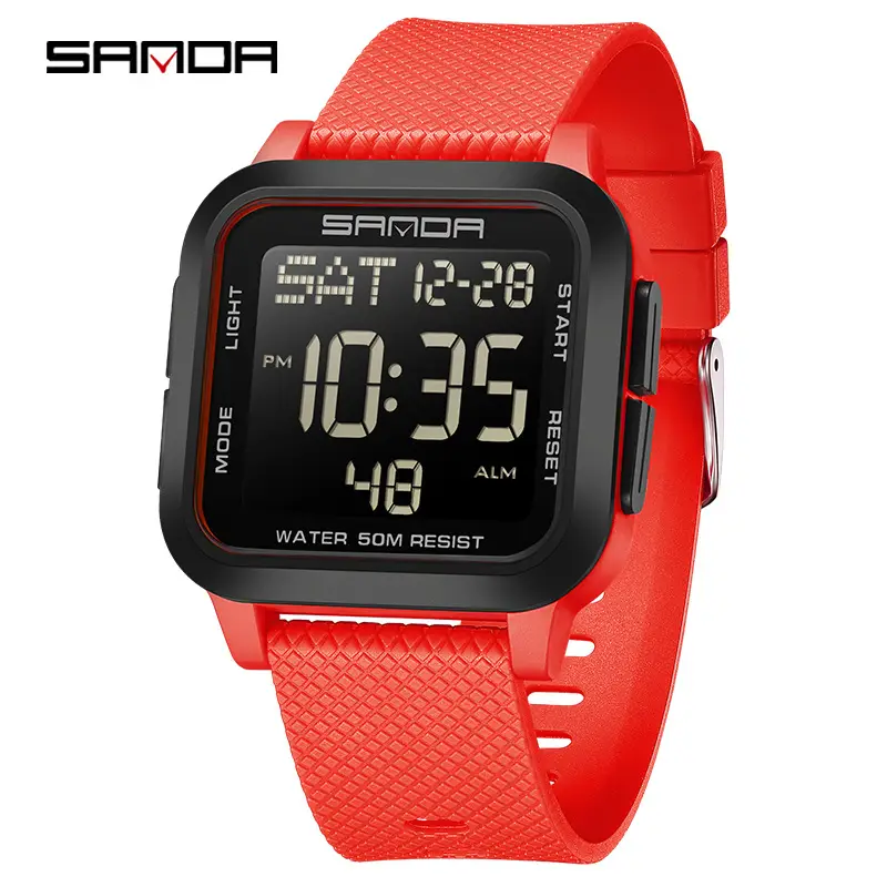 Sanda Blue Digital Watch 80M Water Resistant - Image 9