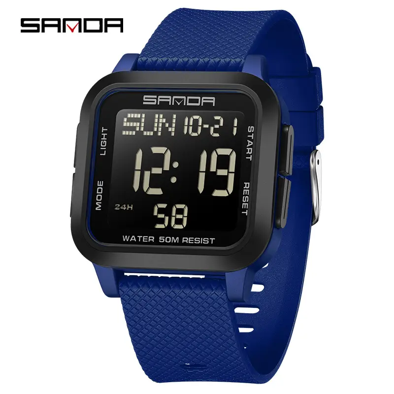 Sanda Blue Digital Watch 80M Water Resistant - Image 3