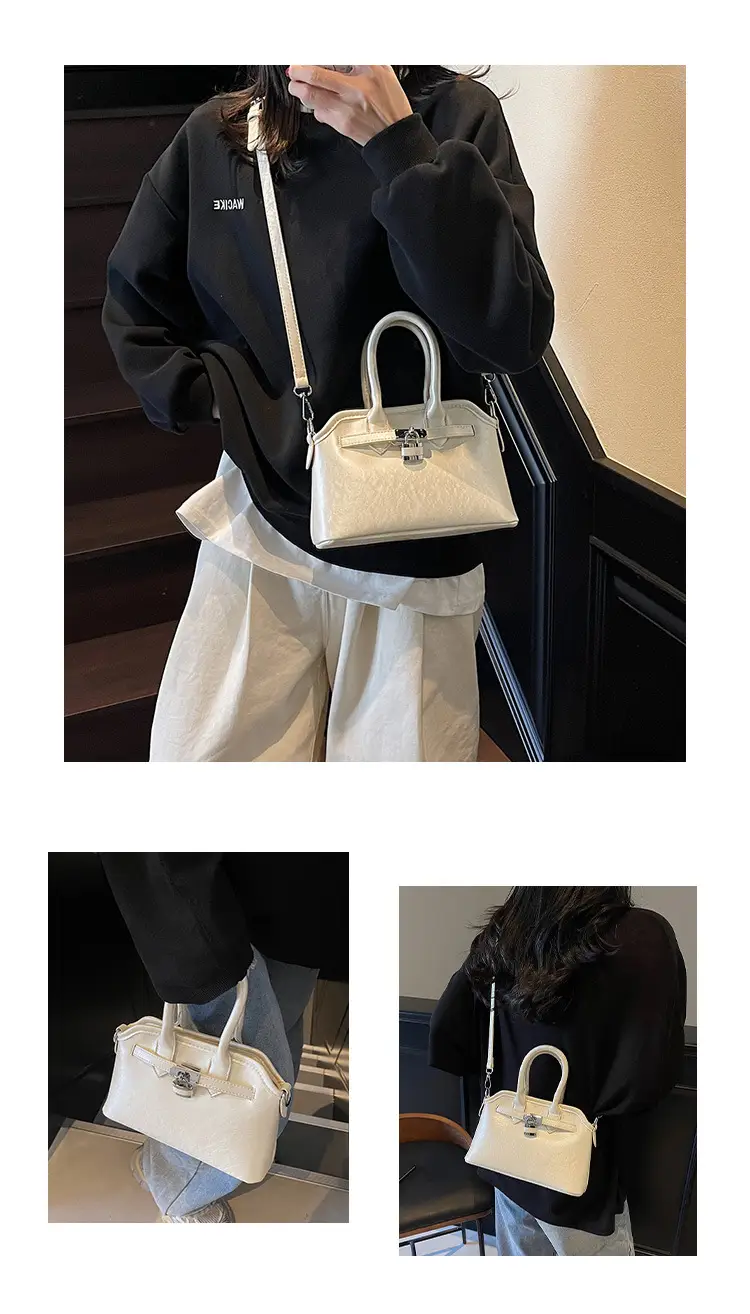 White Retro Shell Shoulder Bag for Women — feature 9