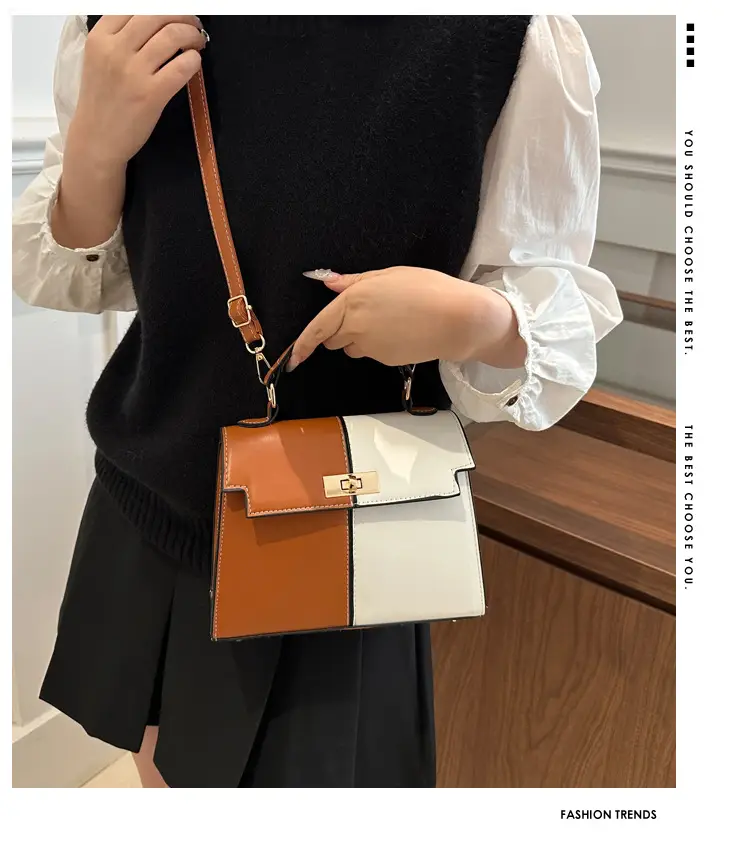Contrast Gold Button Kelly Bag 2025 New — feature 1