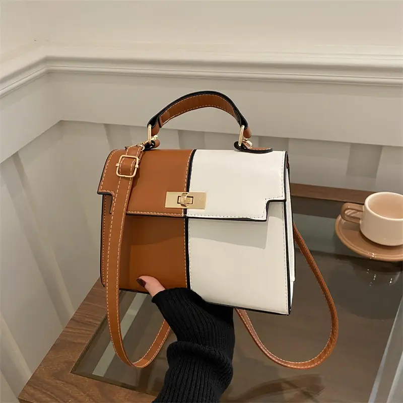 Contrast Gold Button Kelly Bag 2025 New
