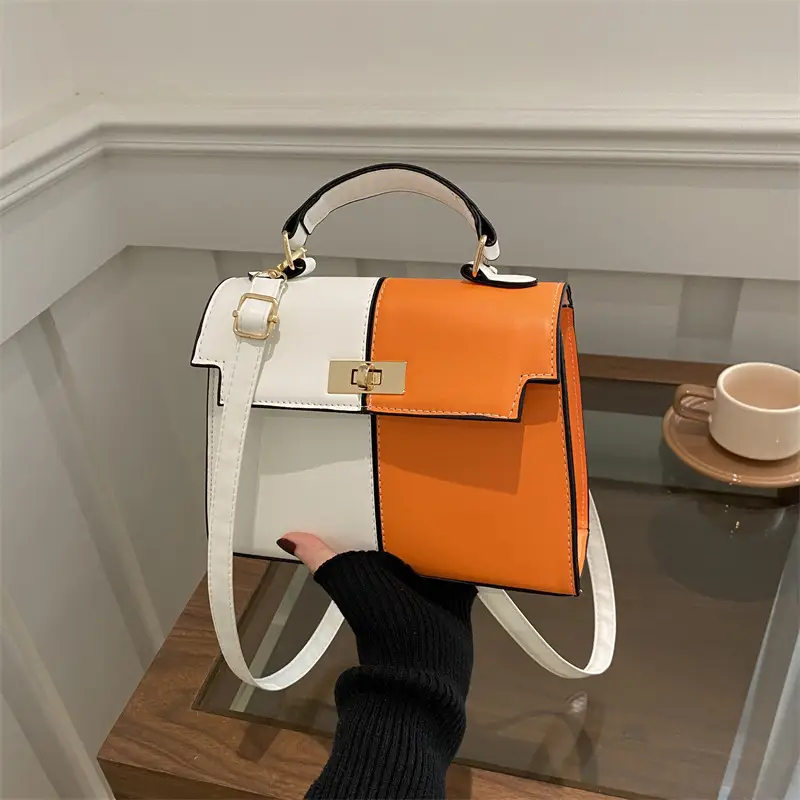 Contrast Gold Button Kelly Bag 2025 New